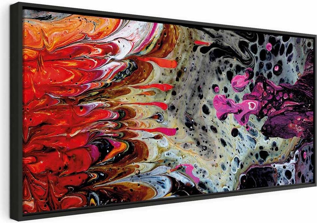 Italienischer Leinwand Leinwandbild - Paint Fusion (1 Part) Wide 120x60 cm Abstrakt a-A-0421-b-a
