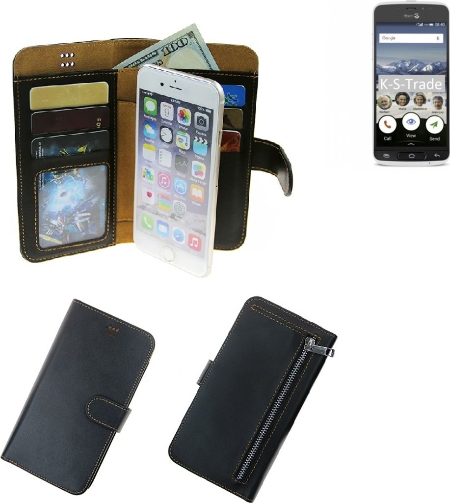 K-S-Trade Schutz Hülle kompatibel mit doro 8040 Klapphülle Case Phone cover Slim Handytasche Handy Hülle schwarz aus Kunstleder (1 Stk)