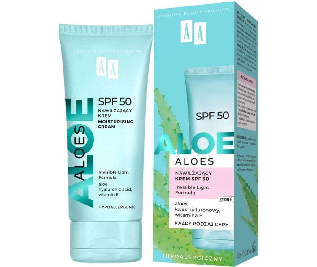AA Aloe Vera, Crema idratante con SPF 50, 40 ml Immagine del prodotto 