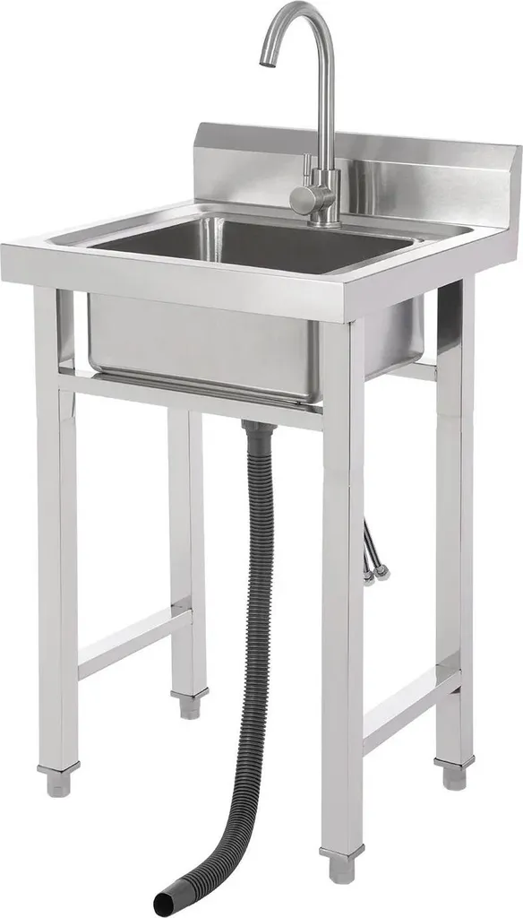 Lave-mains inox indépendant pour cuisine extérieure ou garage 35x31cm