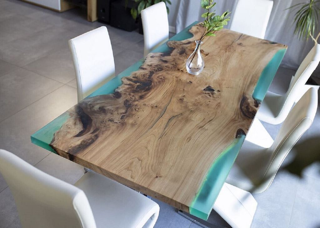 Casa Padrino Luxus Esstisch Naturfarben / Braun / Grün 200 cm