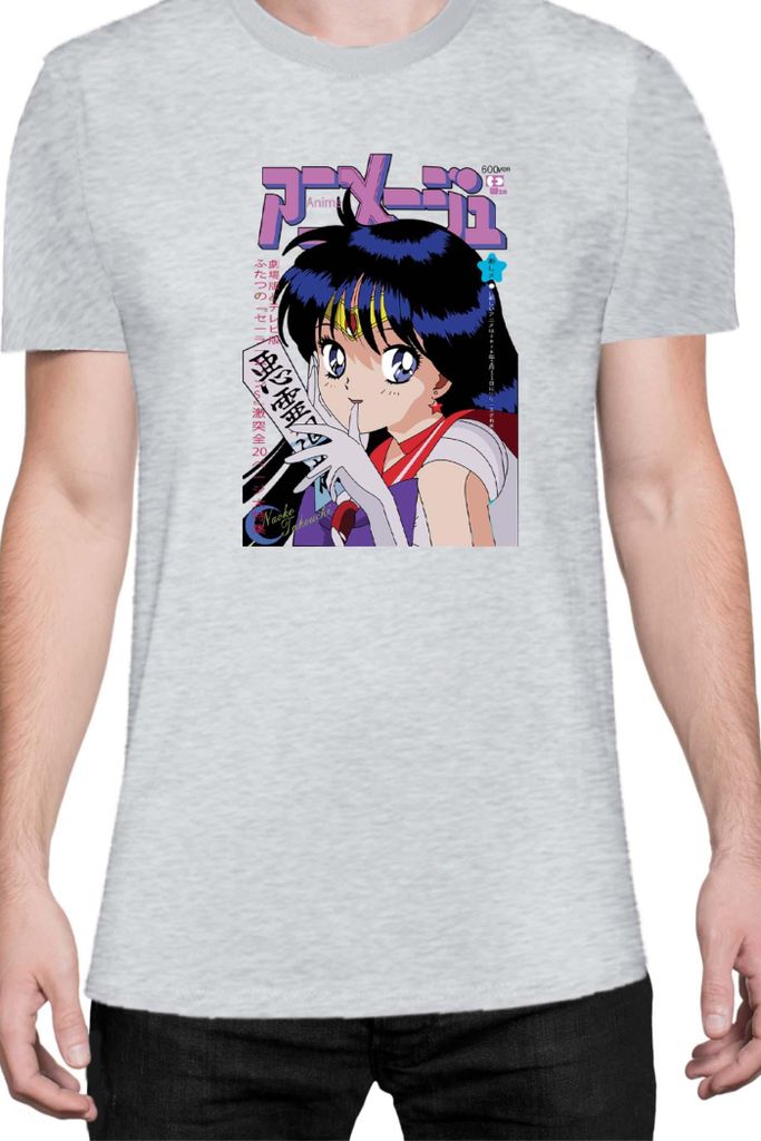 Herren T-Shirt Japan Manga Anime Comics Animation Sailor Anime Manga Moon 15, Man 3XL / Grau