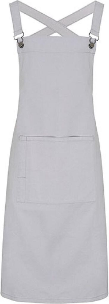 Premier Workwear PR129 | Cross Back Barista Bib Apron - 86 cm lang und 72 cm breit - Farbe: Silver (ca. Pantone 428) - Größe: One Size