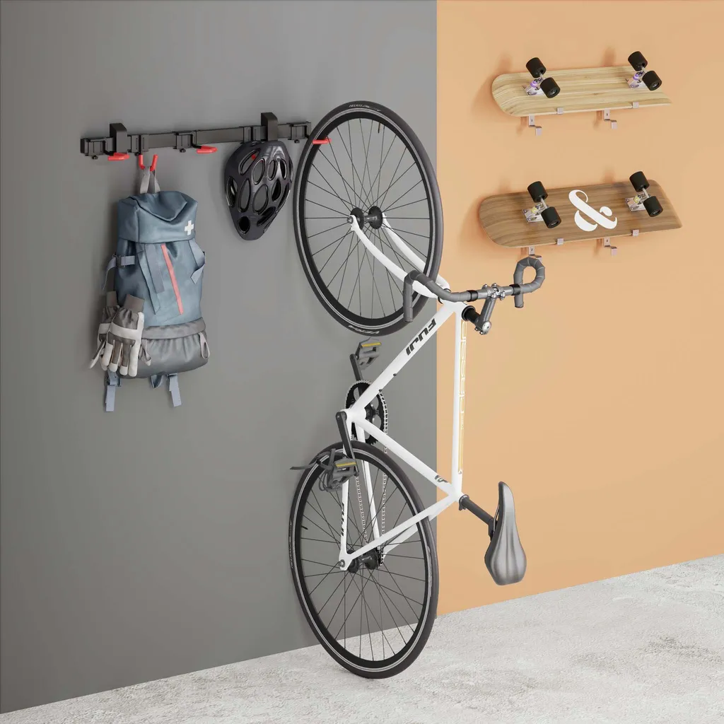 Rack à vélo mural multi-places pliable en acier capacité 6 places