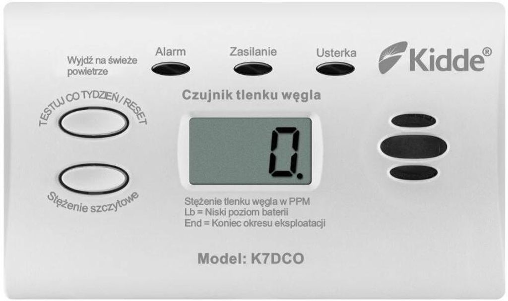 Koolmonoxidesensor met LCD-display K7DCO Kidde Productafbeelding 