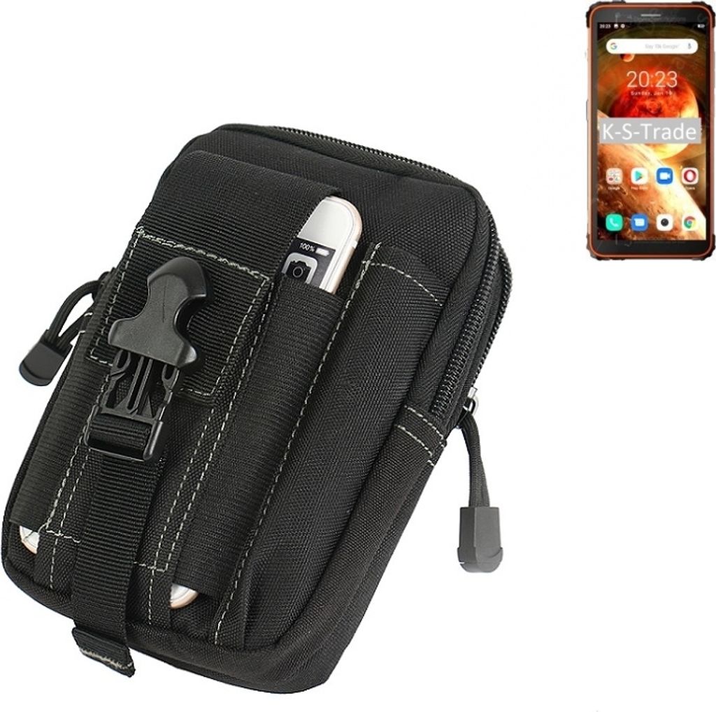 K-S-Trade Gürtel Tasche kompatibel mit Blackview BV6600 Gürteltasche Holster Schutz Hülle Handy Hülle Smartphone outdoor Handy-Hülle schwarz