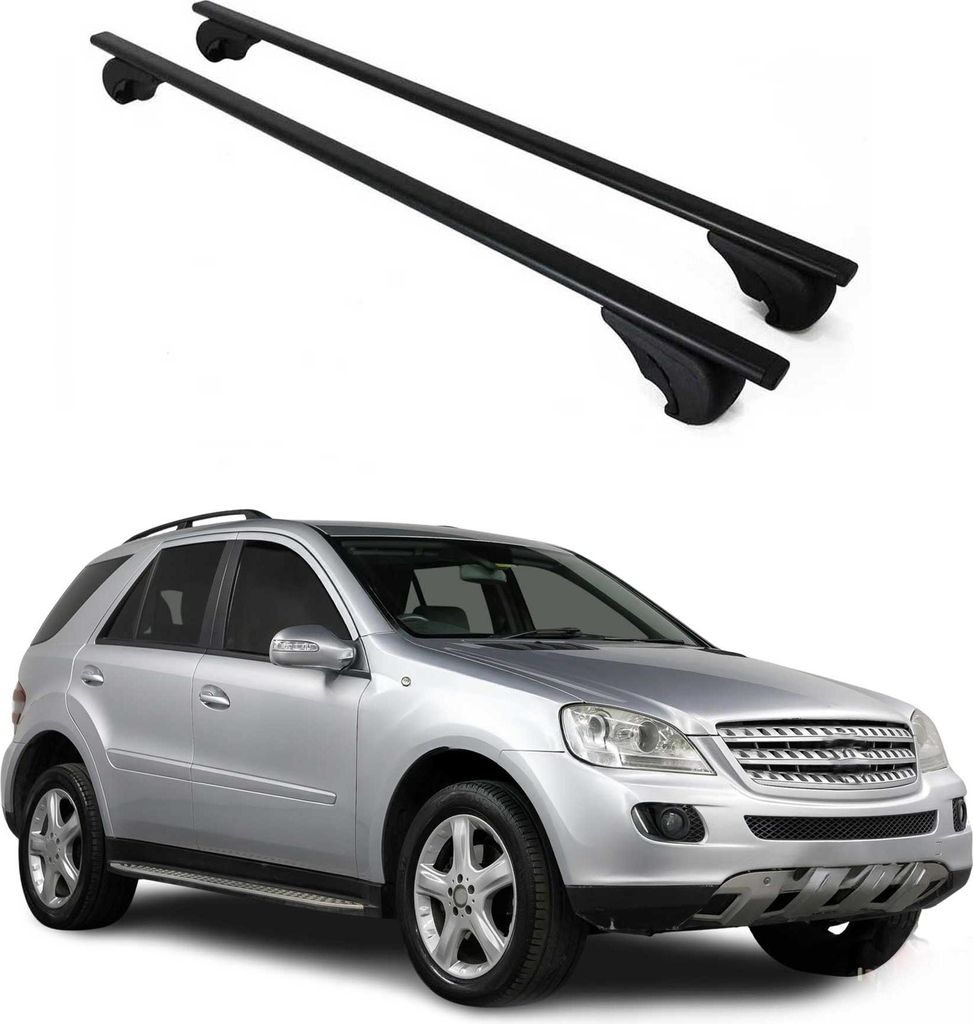 Dachträger Grundtäger für Mercedes ML Klasse W164 2005-2011 75kg Metall Schwarz