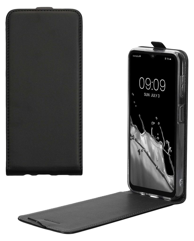 kwmobile Schutzhülle kompatibel mit Samsung Galaxy A14 5G - Hülle Handy - Flip Case Handyhülle Schwarz