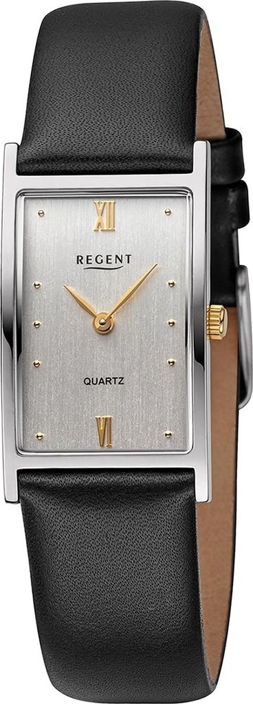 Regent Leder Damen Uhr Armbanduhr Quarz schwarz Lederarmband D2URF1508