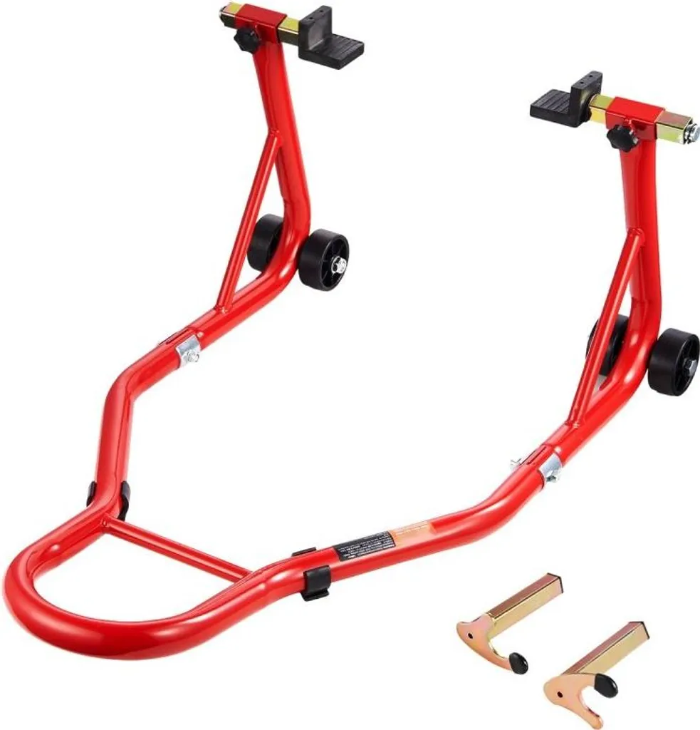 Béquille de moto arrière 385kg Heckspoolift Paddock bras oscillant rouge
