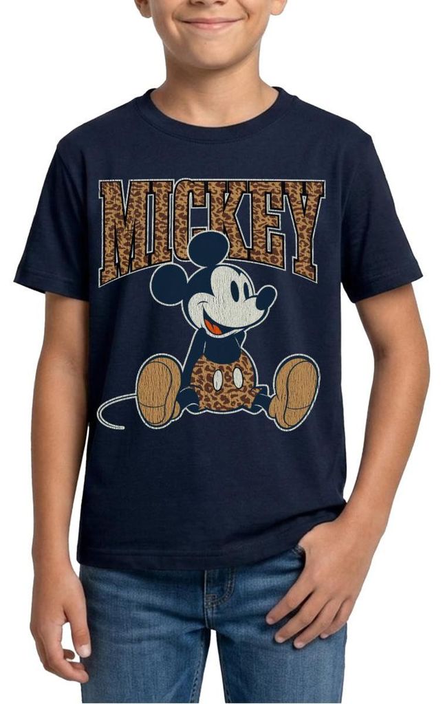 Mickey & Minnie Mickey Mouse Leo Look Teenager T-Shirt, 152/164 (12-14 Jahre), Navy