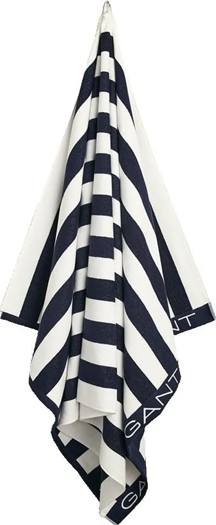 Linge de plage GANT bleu à rayures en coton absorbant et durable - 2
