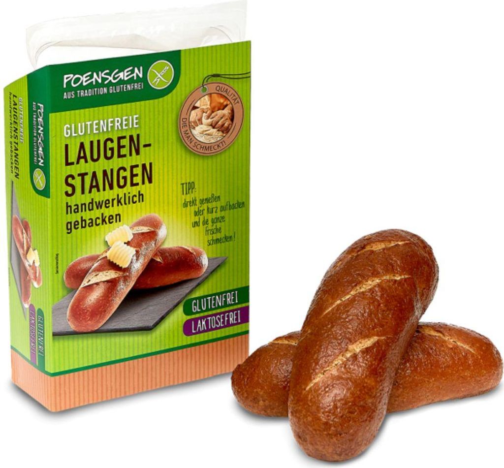 Poensgen glutenfreie Laugenstangen 2x75g laktosefrei Produktbild 