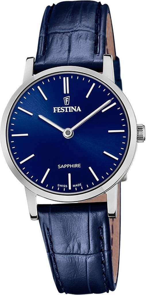 Festina Damen Uhr Swiss Lederarmband blau D2UF20013/3