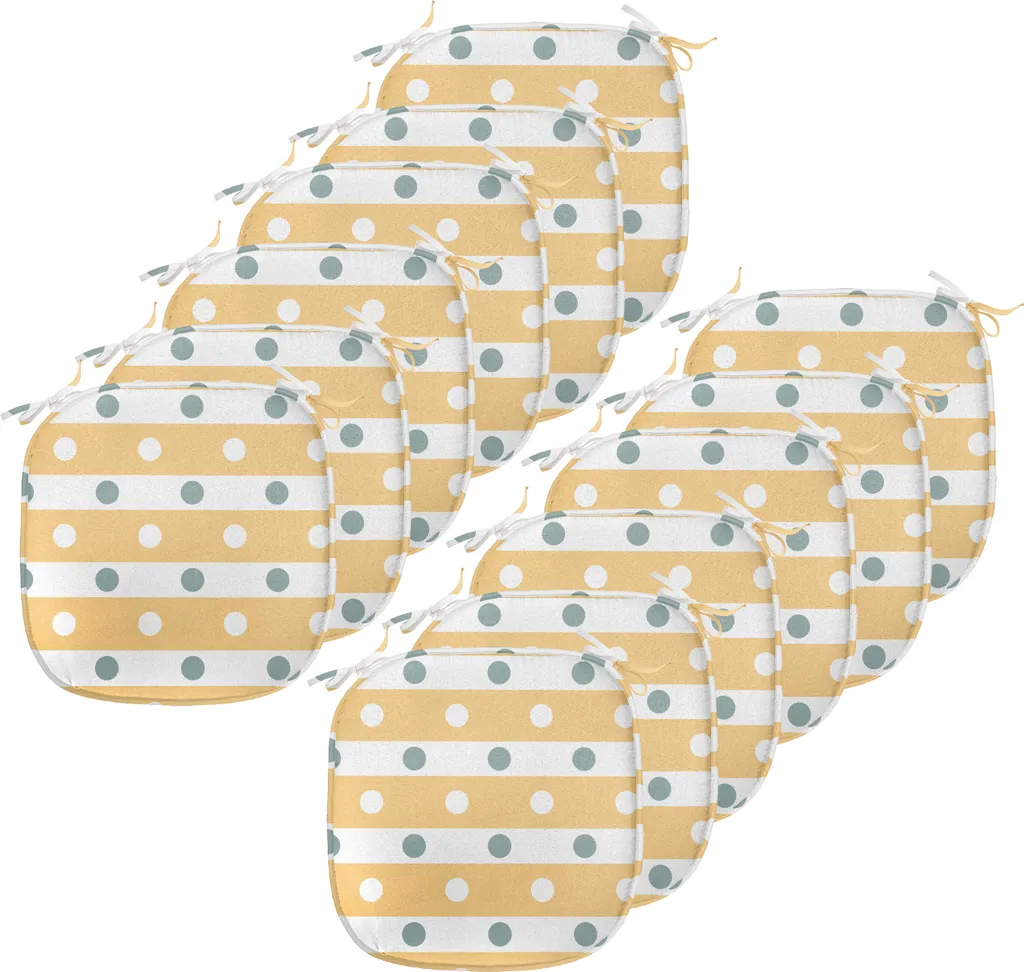 Coussins de Chaise Imperméables avec Sangles pour Cuisine et Jardin x12