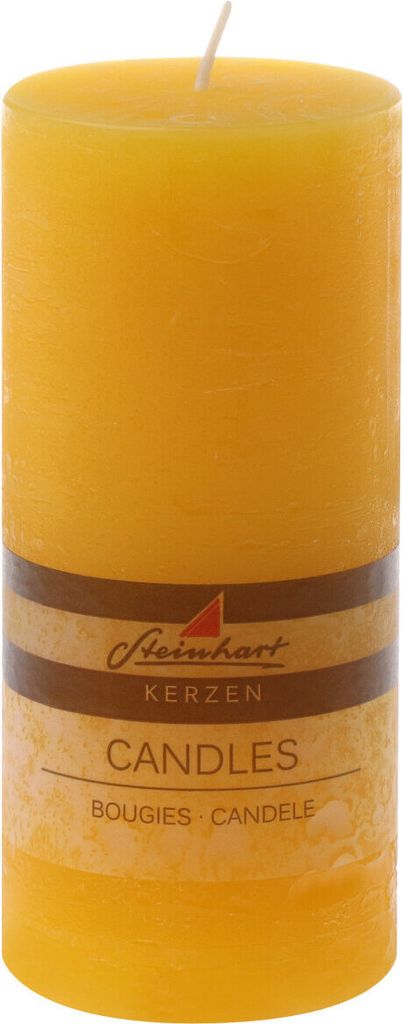 Stumpenkerze "Raureif" Gelb 150/68 mm Steinhart Kerzen in RAL-Kerzen Güte Qualität