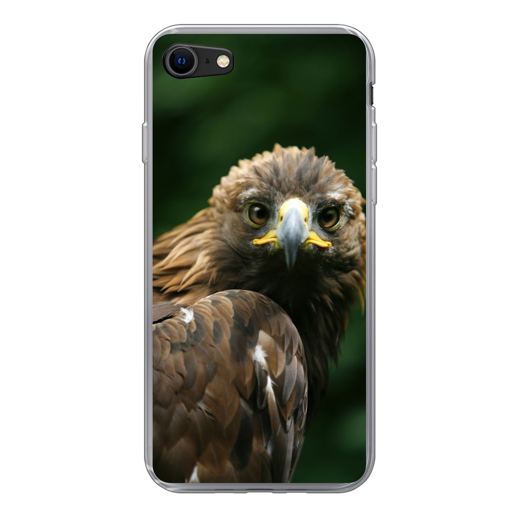MuchoWow Handyhülle Schutzhülle Hülle für iPhone 7 Adler - Braun - Raubvogel Silikon Softcase Handy Hülle - Kartenhalter