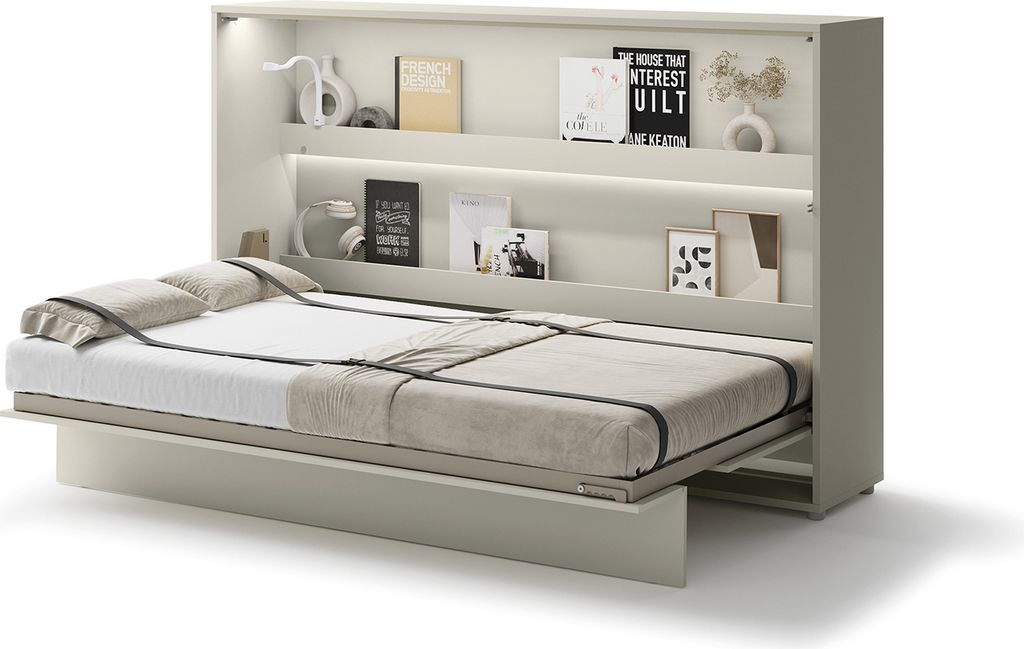 MEBLINI Schrankbett Bed Concept - Wandbett mit Lattenrost - Klappbett mit Schrank - Wandklappbett - Murphy Bed - Bettschrank - BC-05 - 120x200cm Ho...