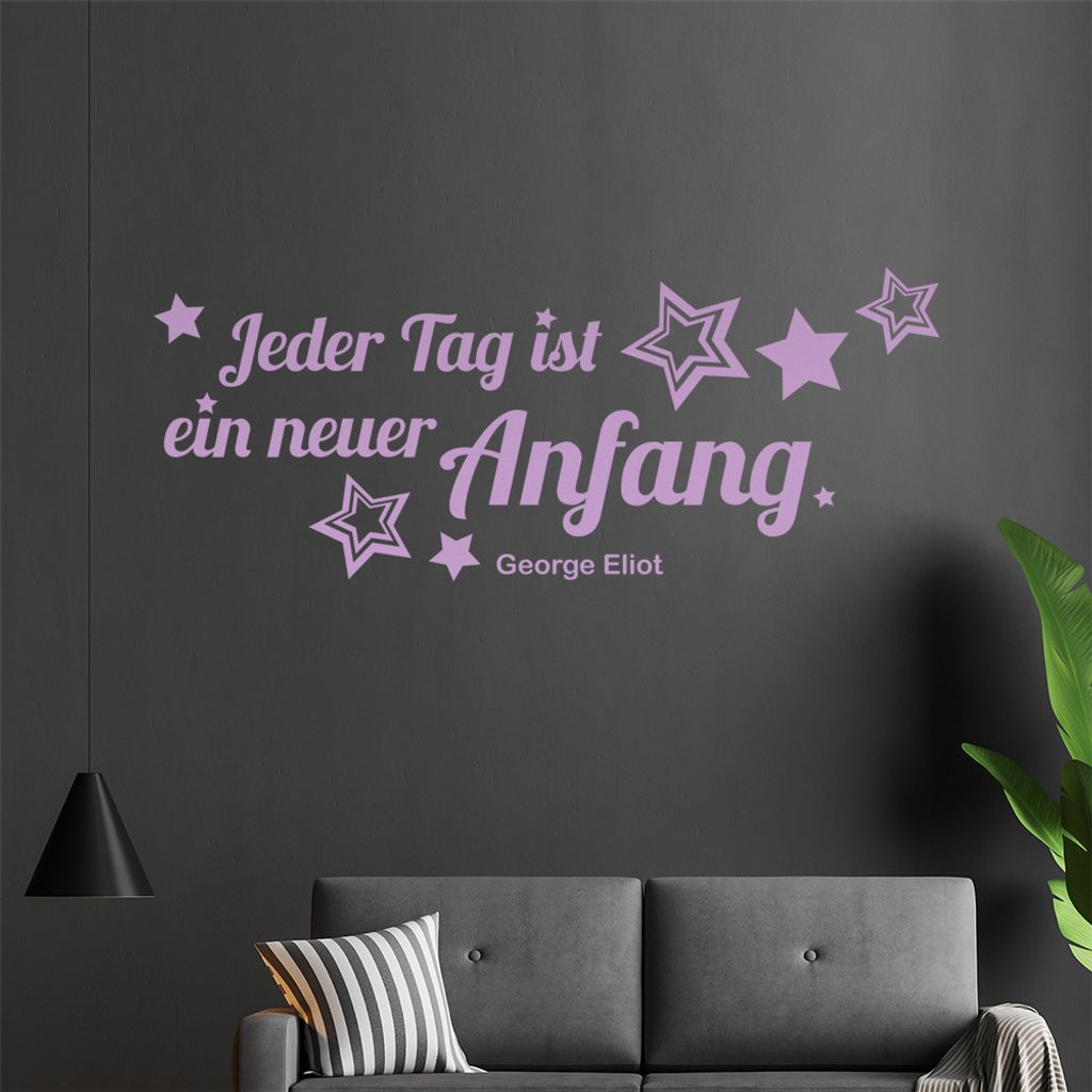 Jedeer Tag ist ein neuer Anfang Wandtattoo in 6 Größen - Wandaufkleber Wall Sticker - Dekoration, Küche, Wohnzimmer, Schlafzimmer, Badezimmer