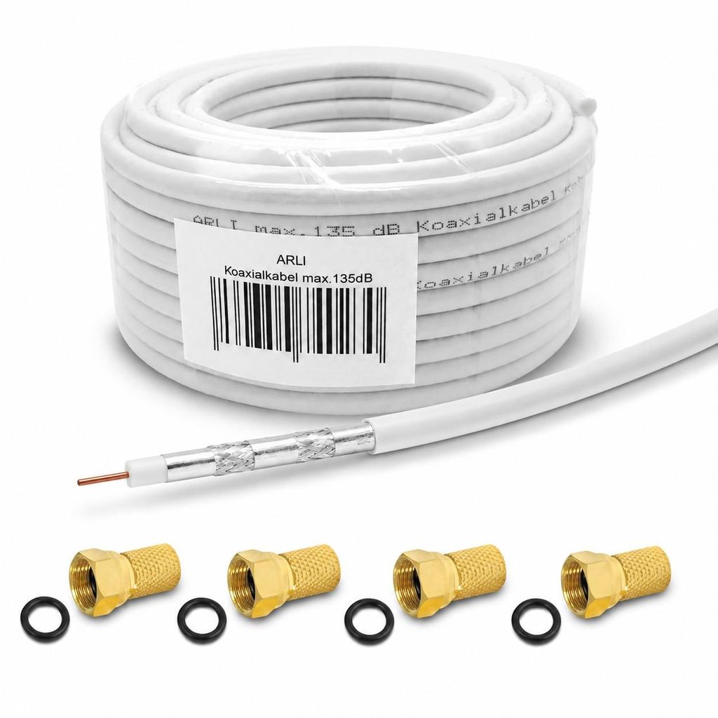 20m ARLI Koaxialkabel – max. 135 dB 5-fach geschirmt + 4x Produktbild 