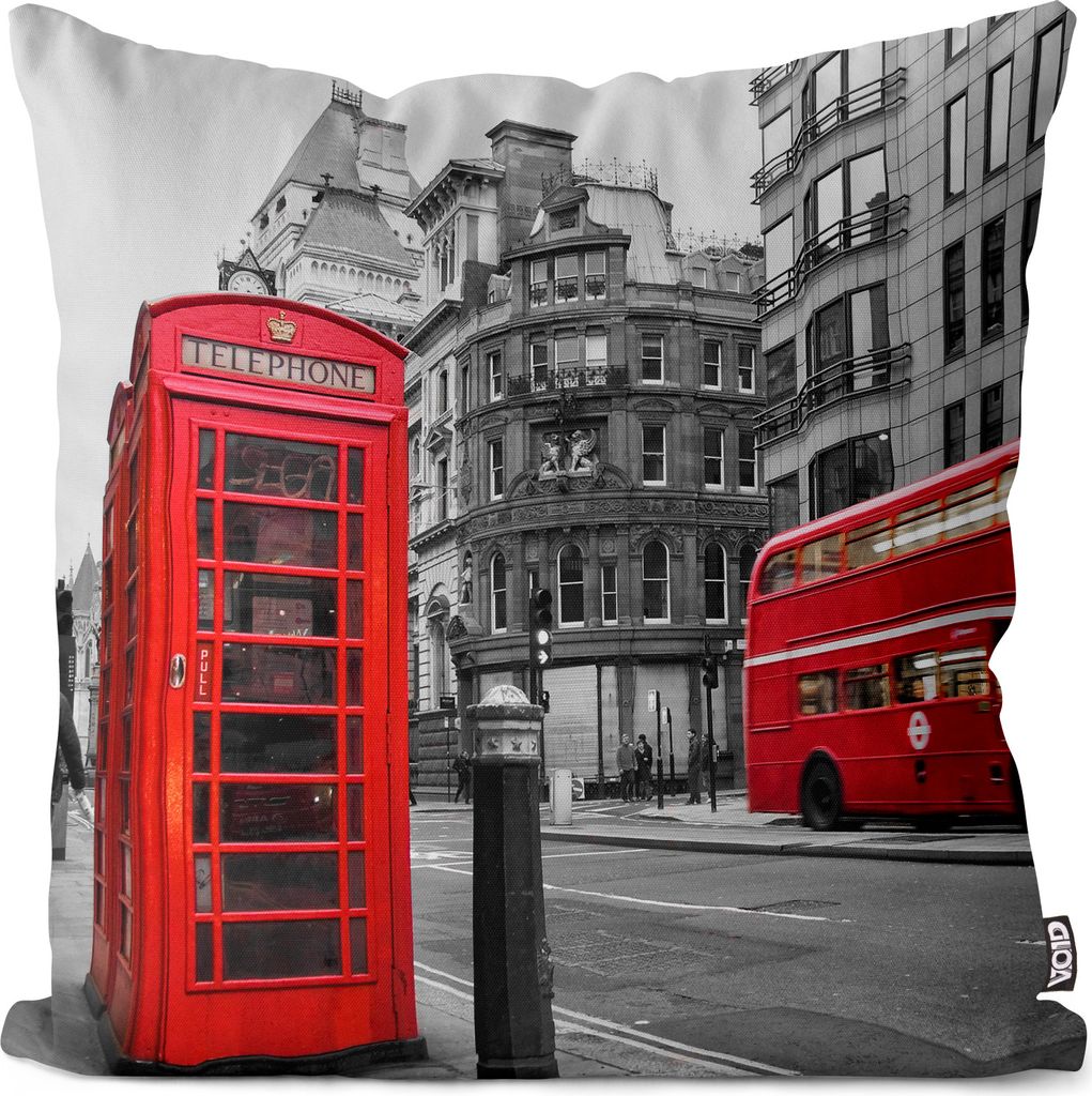 VOID London Vintage Bus Telefon Kissenbezug Kissenhülle sofa couch wohnzimmer dekoration wasserfest Outdoor Garten Kissen bezug deko