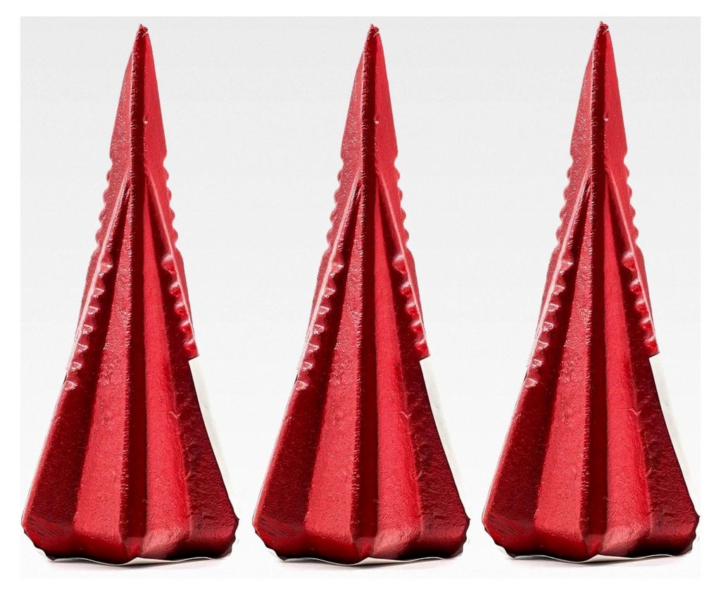 3X Spaltgranate ca. 1,6 kg Massiver Spaltkeil in Keil-Kreuzform aus Spezialstahl für Holzspaltung, ROT