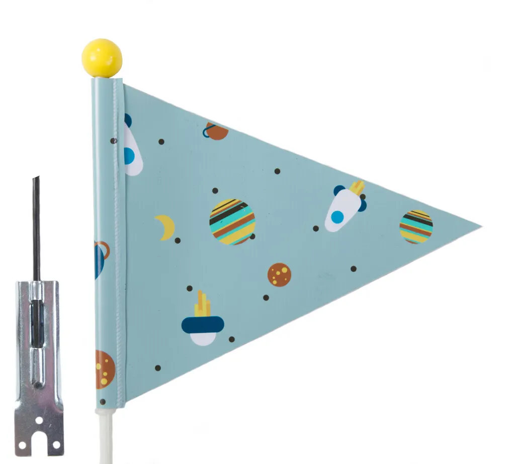 Pexkids Bandiera Sicurezza Bici Bambino Razzo Blu - Accessorio Bici