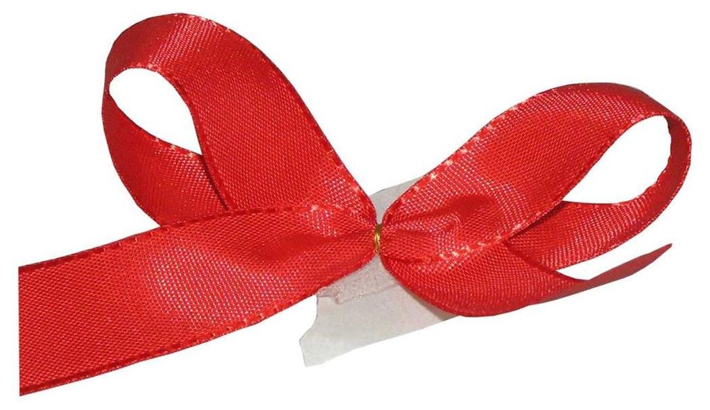 10 Rote Fertigschleife m Klebeband