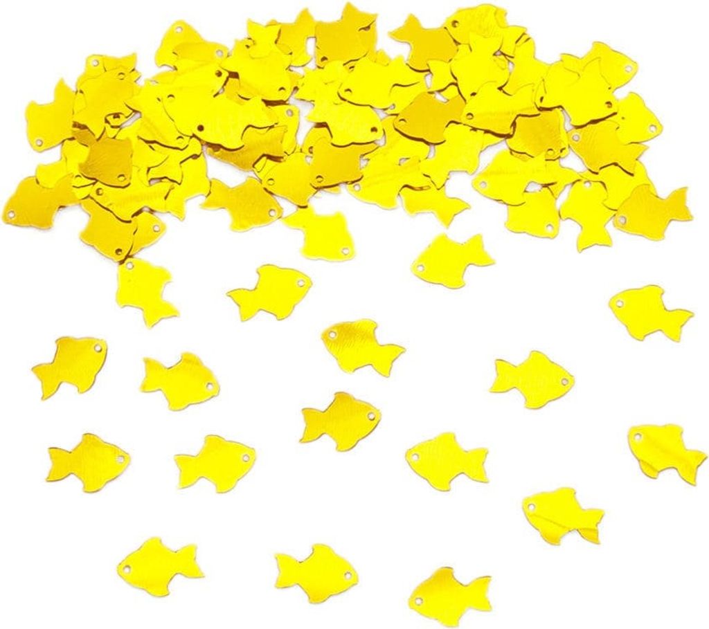 Oblique Unique Fisch Konfetti Streudeko Taufe Kommunion Konfirmation 600 Stk - gold