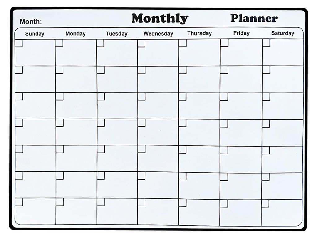 Magnetische, trocken abwischbare Whiteboard-Tafel für den Kühlschrank, wiederverwendbarer Monatskalender und Wochenplaner, Notizblock im Tafelsti...