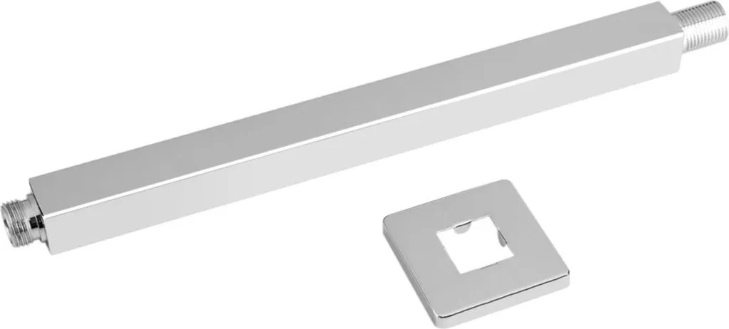 Supporto Soffione Doccia 30cm Cromato Quadrato - Montaggio Parete