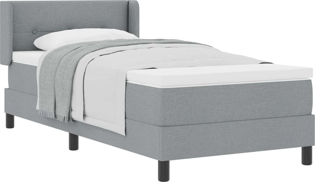 Boxspringbett mit Matratze Hellgrau 200 x 100 cm Polyester