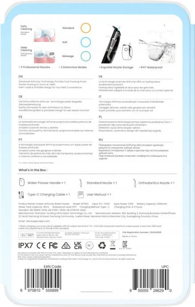 Hydropulseur Portable Oclean AirPump A10 : Jet Dentaire Interdentaire - 16