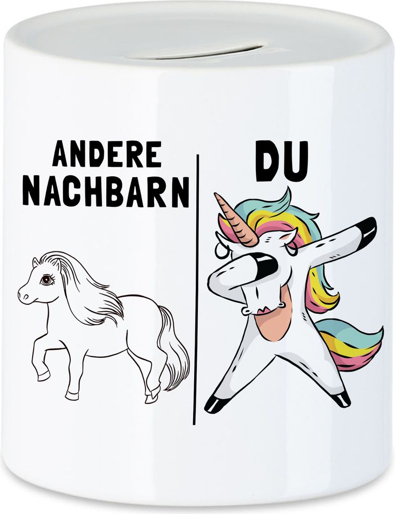 Andere Nachbarn Du Spardose Pferd Einhorn Humor Lustig Unicorn Geschenk Nachbarschaft