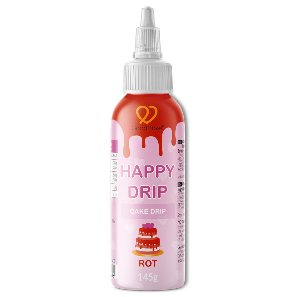 GoodBake Cake Drip 140g rot, Kuchenglasur für Torten, Kuchen, Donuts uvm.