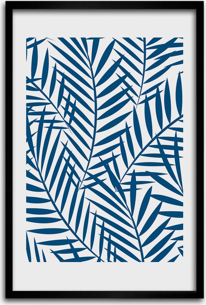 Bild - Bilderrahmen - 40 cm x 60 cm - MDF - Rahmen - Wandkunst - Tropische Blätter