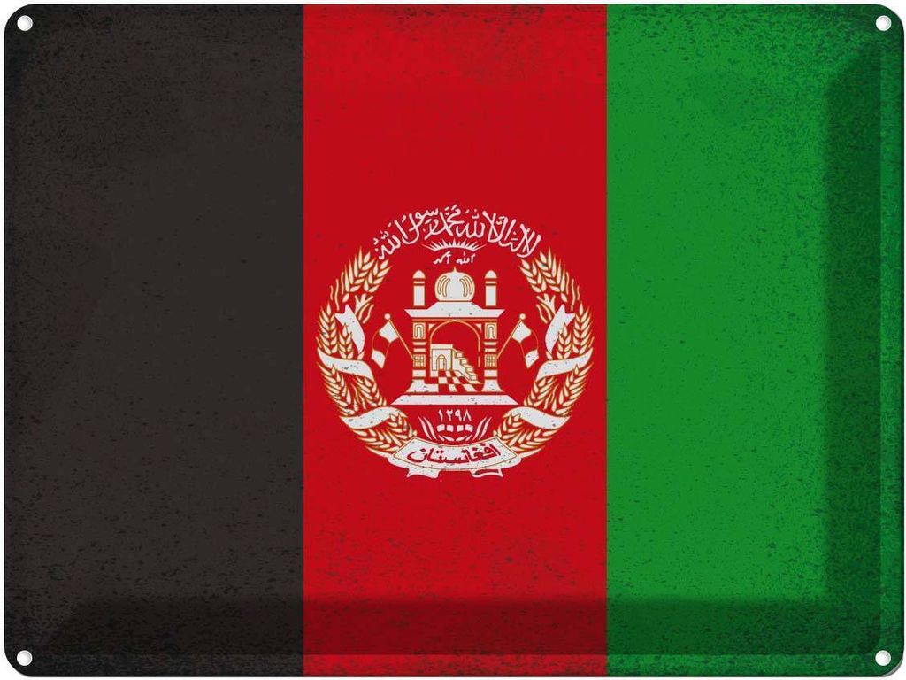 vianmo Blechschild 30x40 cm Afghanistan Flagge Fahne Wappen