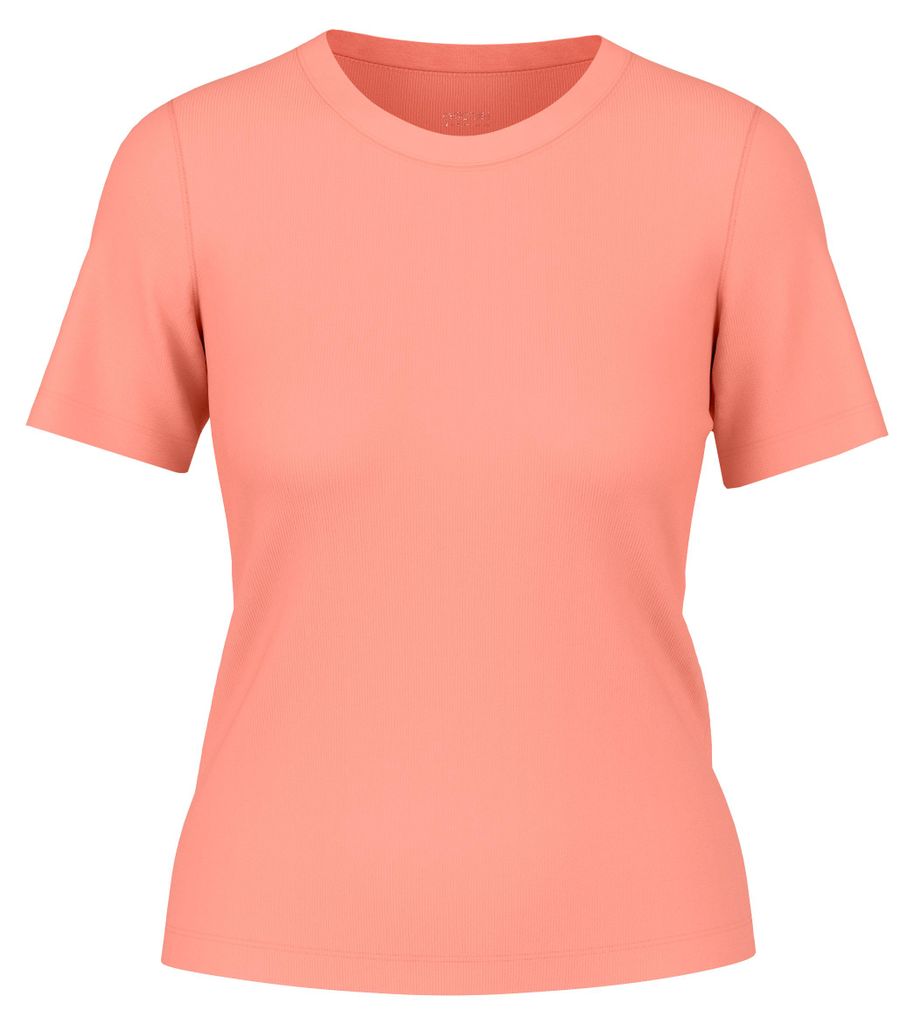 Marc Cain Geripptes Rundhals T-Shirt schmal geschnitten aus Baumwollmix