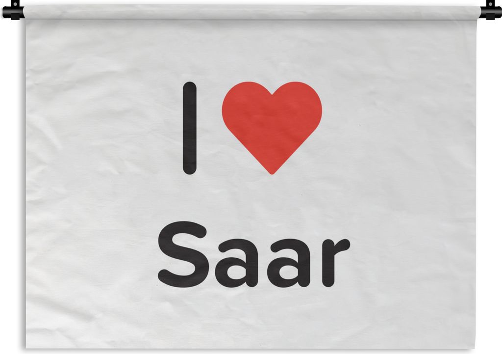 MuchoWow Wandteppich Wandbehang Ich liebe - Saar - Mädchen 90x67.5 cm Tapisserie Dekoration Wandtuch - Fototeppich - Wand-Skulpturen