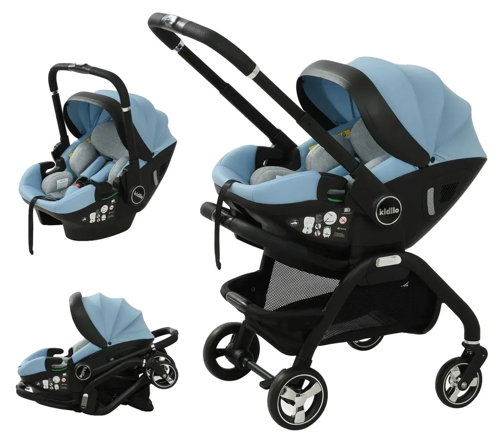 Siège enfant pour voyage et ville - Modèle pliable bleu de sécurité