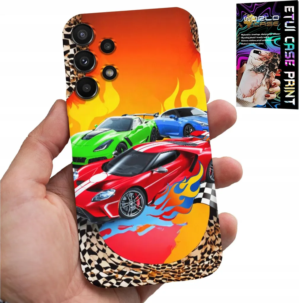 Offerta! Cover Samsung A32 5G Bambini Auto da Corsa + Vetro Gratis