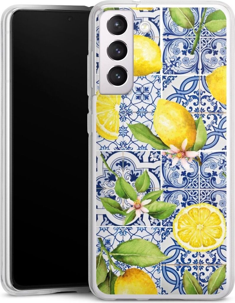 DeinDesign Handyhülle für Samsung Galaxy S21 FE 5G Silikon Hülle Case Smartphone Schutzhülle Griechenland Muster Zitrone