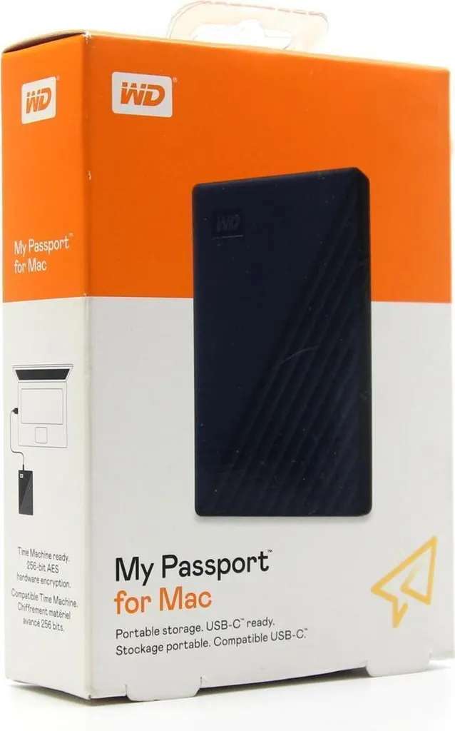 Sauvegarde Automatique Disque Dur Externe WD My Passport 4 To Bleu Portable