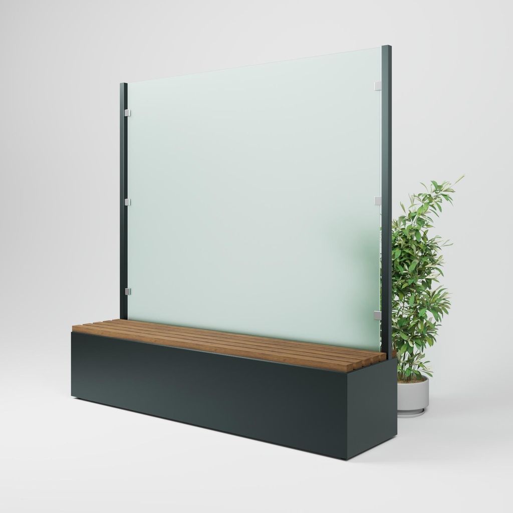 Windschutz Terrasse freistehend Capri Light | Gartenbank Produktbild 
