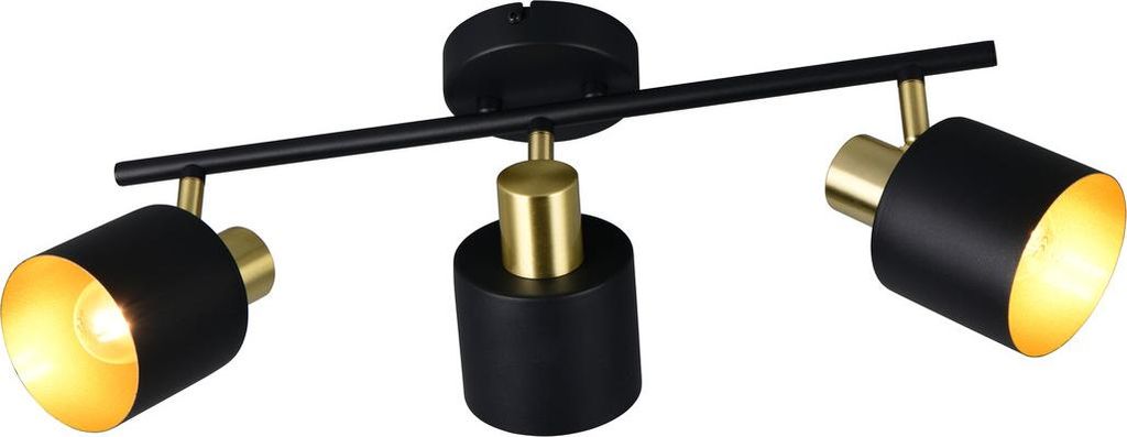 Trio 868800380 Eva E14 Strahler 3-fach Schwarz-Gold