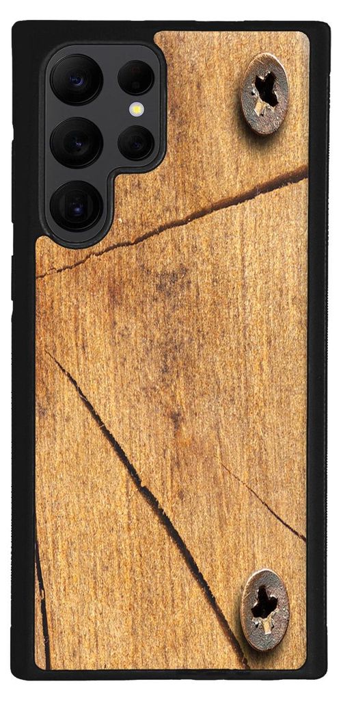 TPU Silikon Hülle für Samsung Galaxy S23 ULTRA Handy Cover Case Schutzhülle Handyhülle Bumper MOTIV 414 Holz Design