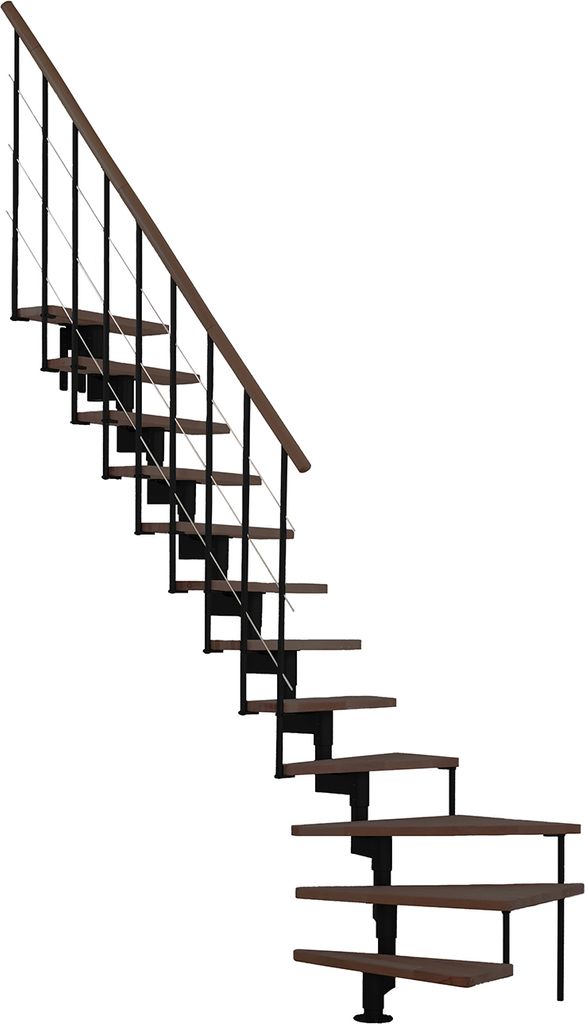 Minka Mittelholmtreppe Style Turn 35 - 304cm Geschosshöhe Walnuss Schwarz