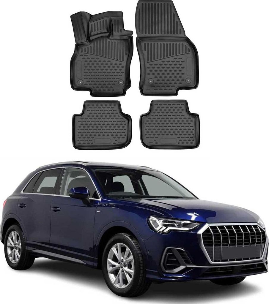 2018-2025 Audi Q3 Q3 Sportback Fußmatten TPE Schwarz 4 tlg Produktbild 