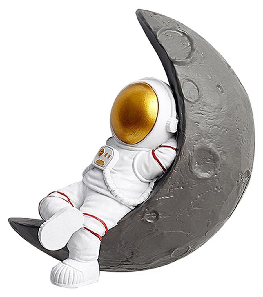 Dreidimensionale Wanddekoration Astronaut Mond Harzkunst 3D Weltraumthema Hängendes Ornament Kinderzimmerdekor A