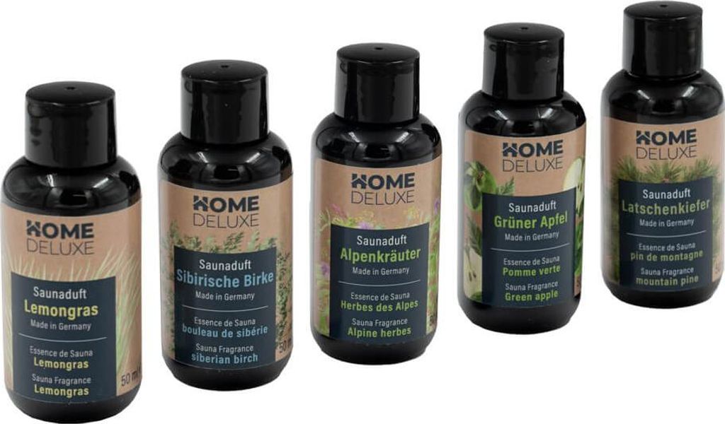 Home Deluxe Saunaduft 5er Set I Duft Sauna Saunaaufguss Ausguss Saunakonzentrat
